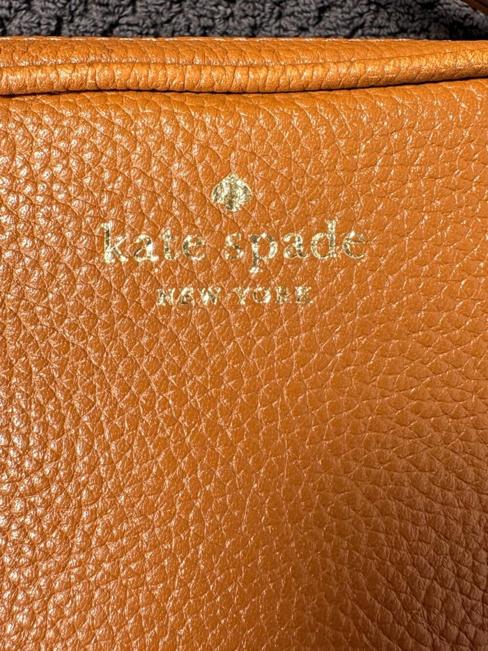 Kate Spade | Pebbled Leather Dome Crossbody Bag | Tan | Double Zip | Medium - Picture 3 of 14